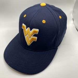 West Virginia Mountaineers Youth Hat Zephyr Youth Stretch Fitted Blue Cleaned